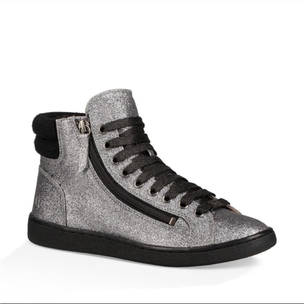 UGG olive gunmetal glitter sneakers shoes - Picture 7 of 8